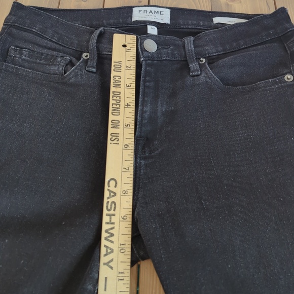 Frame Jagger True Skinny Black Jeans SZ 30 - Picture 6 of 14
